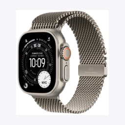 Apple Watch Ultra 3 GPS + Cellular 49mm Natural Titanium Case with Natural Titanium Milanese Loop - Small