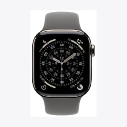Apple Watch Series 11 GPS + Cellular 42mm Natural Titanium Case with Stone Grey Sport Band - S/M