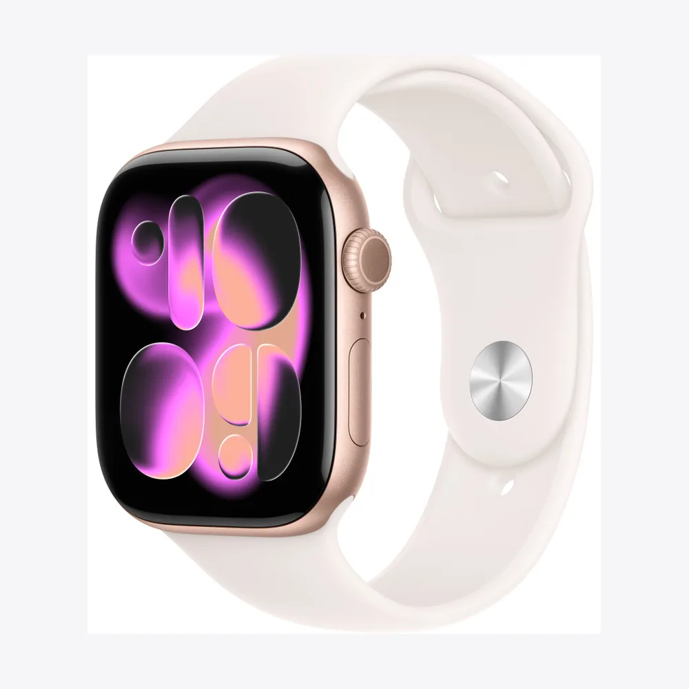 Apple Watch Series 11 GPS 46mm Rose Gold Aluminium Case with Light Blush Sport Band - S/M