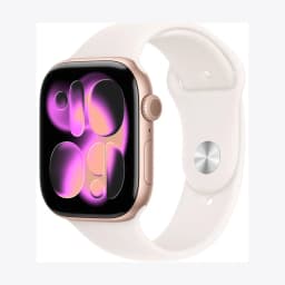 Apple Watch Series 11 GPS 46mm Rose Gold Aluminium Case with Light Blush Sport Band - S/M