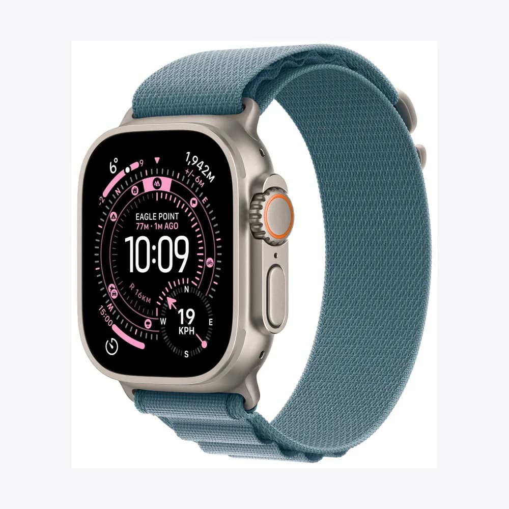 Apple Watch Ultra 3 GPS + Cellular 49mm Natural Titanium Case with Light Blue Alpine Loop - Medium