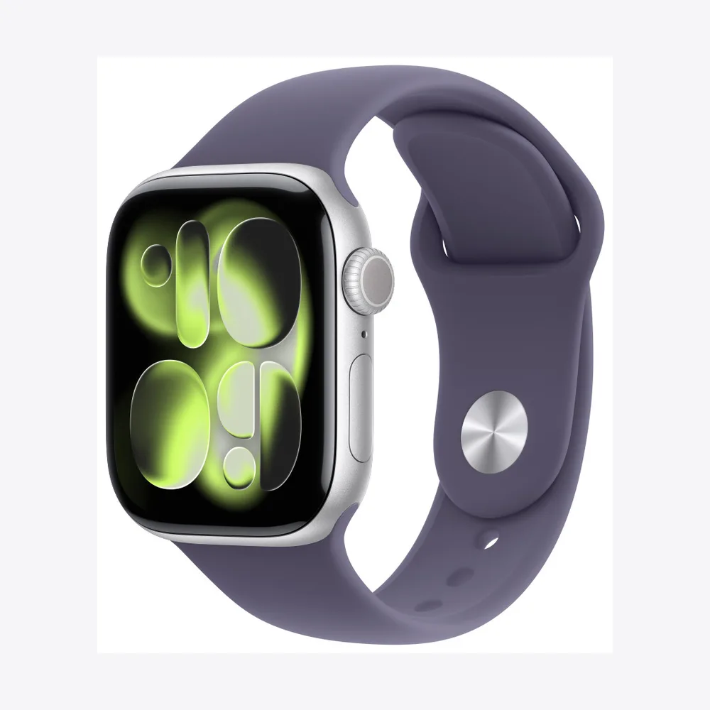 Apple Watch Series 11 GPS 42mm Silver Aluminium Case with Purple Fog Sport Band - S/M