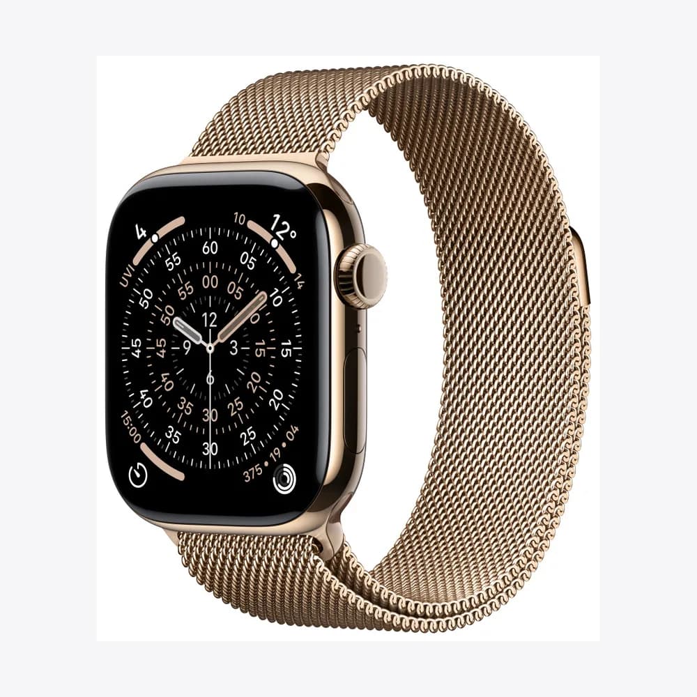 Apple Watch Series 11 GPS + Cellular 42mm Gold Titanium Case with Gold Milanese Loop