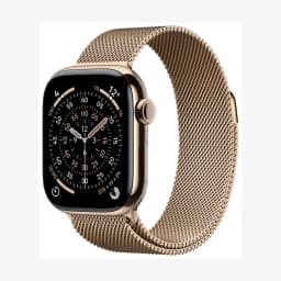 Apple Watch Series 11 GPS + Cellular 42mm Gold Titanium Case with Gold Milanese Loop