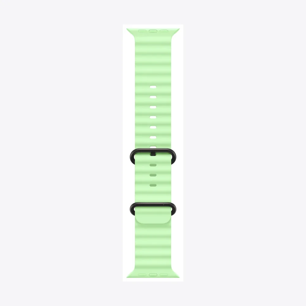 49mm Neon Green Ocean Band - Black Titanium Finish