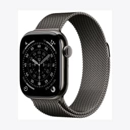 Apple Watch Series 11 GPS + Cellular 42mm Slate Titanium Case with Slate Milanese Loop