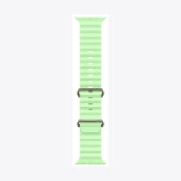 49mm Neon Green Ocean Band - Natural Titanium Finish