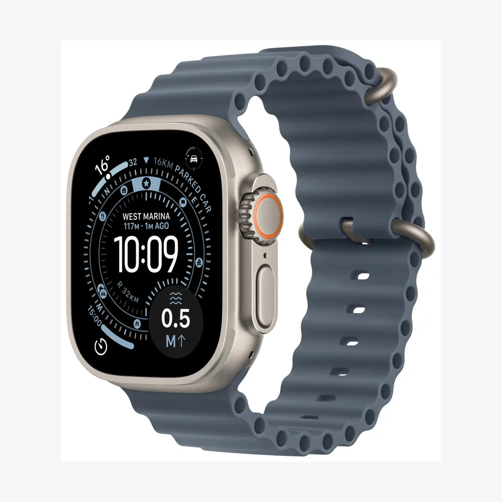 Apple Watch Ultra 3 GPS + Cellular 49mm Natural Titanium Case with Anchor Blue Ocean Band