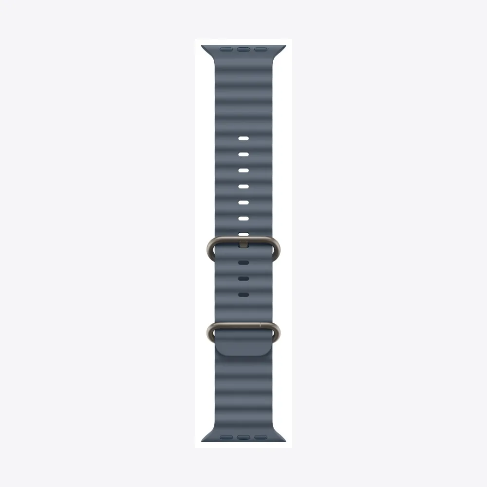 49mm Anchor Blue Ocean Band - Natural Titanium Finish