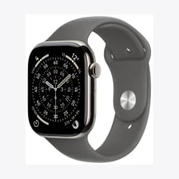 Apple Watch Series 11 GPS + Cellular 46mm Natural Titanium Case with Stone Grey Sport Band - S/M