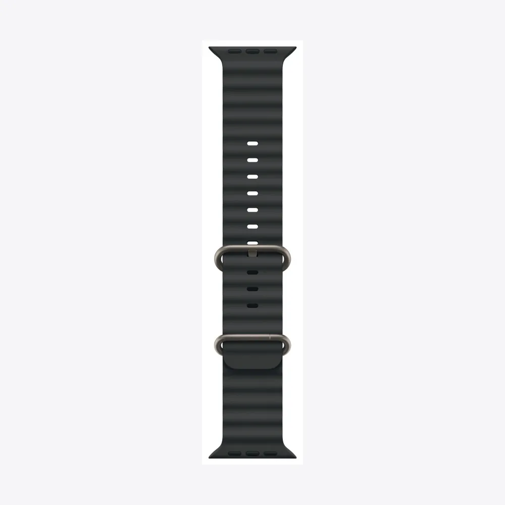 49mm Black Ocean Band - Natural Titanium Finish