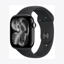 Apple Watch Series 11 GPS 46mm Jet Black Aluminium Case with Black Sport Band - S/M