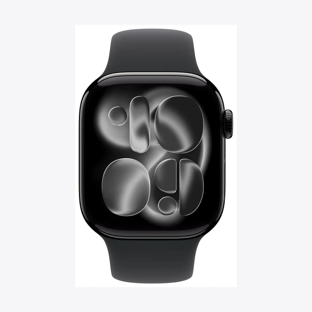 Apple Watch Series 11 GPS 42mm Jet Black Aluminium Case with Black Sport Band - S/M