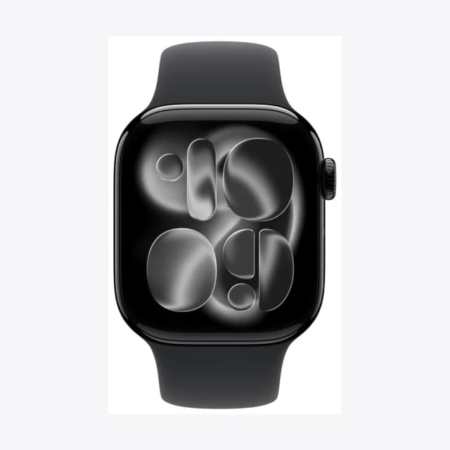 Apple Watch Series 11 GPS 42mm Jet Black Aluminium Case with Black Sport Band - S/M