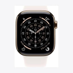 Apple Watch Series 11 GPS + Cellular 42mm Gold Titanium Case with Light Blush Sport Band - S/M